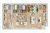 Chic 3-bedroom apartment floor plan featuring an open-concept living area, modern kitchen, and two stylish bathrooms for ultimate comfort.