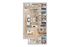 Modern 3-bedroom apartment floor plan showcasing an open living area, stylish kitchen, and two sleek bathrooms with wooden flooring.