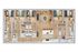 Elegant 3-bedroom apartment floor plan featuring a spacious living and dining area, modern kitchen, and two luxurious bathrooms accented with sleek, contemporary design.