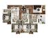 Elegant 3D floor plan showcasing 3 bedrooms, modern kitchen, spacious living area, and two bathrooms, perfect for family living.