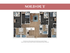 Contemporary 4-bedroom floor plan featuring a spacious open living room, modern kitchen, and multiple bathrooms, ideal for comfortable living.