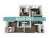 Modern 3D apartment layout showcasing two bedrooms, a cozy living area, stylish bathroom, and efficient kitchen space.