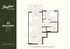Modern A2 balcony floor plan in Heyday Blacksburg, featuring 1 bedroom, 1 bathroom, an open kitchen, and a spacious living area. Total area of 560 sq. ft.