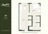 Sleek floor plan for Heyday Blacksburg showing 1 bedroom, spacious living area, and modern kitchen layout. Compact 537 sq. ft. space with optimized design.