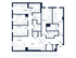 Elegant 2D floor plan showcasing 5 bedrooms, 3 baths, a spacious living room, and a modern kitchen with rolling island, perfect for contemporary living.
