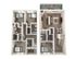 Modern duplex floor plan showcasing a spacious open-concept living area, three cozy bedrooms, a sleek kitchen, and a charming balcony.