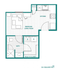 Efficient studio apartment floor plan showcasing a combined bedroom/living room, a modern kitchen with pantry, and a spacious bath. Includes a walk-in closet and laundry area within 324 square feet.