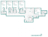 Expansive 1,856 sq ft apartment floor plan featuring 4 bedrooms, a modern kitchen, and an open-concept living space.