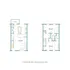 Elegant two-story floor plan featuring a spacious living room, modern kitchen with pantry, and private balcony on the first floor; two luxurious bedrooms, each with an en-suite bath, on the second floor.