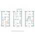 Chic tri-level floor plan featuring three spacious bedrooms, a bonus room, and an open-concept living area with a deck; perfect for modern living.