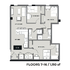 Modern 3-bedroom apartment floor plan with a spacious kitchen, elegant living room, and convenient layout on floors 7-16, 1,110 sq ft.