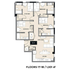 Modern floor plan for floors 17-18 featuring 4 spacious bedrooms, a contemporary kitchen, and a cozy living room in a 1301 sq ft layout.