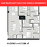 Modern floor plan showcasing 3 bedrooms, open-concept kitchen, and spacious living area, perfect for comfortable living on floors 4-6, 1,186 sq ft.