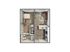 3D Floor Plan of 1x1
