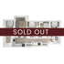 Modern 3-bedroom apartment floor plan with open living space and sleek kitchen design, marked as sold out.