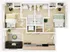 Charming 2-bedroom floor plan featuring Bedrooms A and B, each with private baths, alongside a cozy living area and modern kitchen. Ideal layout for comfortable living.