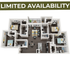 Modern apartment floor plan with 3 bedrooms, luxurious open-concept living area, sleek kitchen, and balcony. Limited availability.