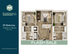 Modern B1 Balcony floor plan featuring 2 bedrooms and 2 bathrooms in 830 sq ft, showcasing an open-concept living area and kitchen. Perfect for a stylish and comfortable living environment.