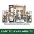 Modern floor plan featuring 3 spacious bedrooms, a stylish open-plan living area, and a sleek kitchen. Perfect for comfortable living with convenient space utilization. Limited availability!