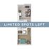 Modern 1-bedroom apartment floor plan featuring a cozy living area, sleek kitchen, and spacious bathroom with 'Limited Spots Left' highlighted.