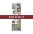 Charming studio apartment floor plan featuring open living space, cozy bedroom area, and modern kitchen, marked as sold out.