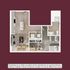 Elegant floor plan showcasing a modern 2-bedroom apartment with a sleek open-concept kitchen, inviting living area, and a contemporary bathroom design.