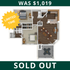 Limited time offer on a stylish 2D floor plan with 2 bedrooms, a cozy living area, modern kitchen, and spacious balcony. Now sold out.
