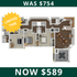 Modern 3D floor plan displaying a spacious layout with 2 bedrooms, cozy living area, elegant kitchen, and private balcony. Limited time offer at $589, reduced from $754.