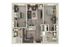 Modern 2D floor plan showcasing a spacious two-bedroom apartment with open living room, sleek kitchen, and two stylish bathrooms.