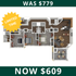 Exceptional apartment floor plan with three bedrooms, modern kitchen, and inviting living area. Limited time offer, reduced from $769 to $584.