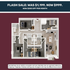Modern floor plan showcasing a spacious layout with five bedrooms, stylish living area, and open-concept kitchen, offering a comfortable and contemporary living space.