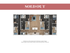 Modern floor plan showcasing 4 bedrooms, spacious open living area, and sleek kitchen with island, highlighting contemporary design and functionality.