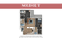 Elegant floor plan featuring 2 bedrooms, modern kitchen, spacious living area, and inviting balcony.