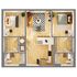 Charming 3D floor plan featuring two cozy bedrooms, a modern open-concept living area, sleek kitchen with breakfast bar, and stylish bathrooms.