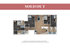 Modern floor plan with 4 bedrooms, a spacious living room, luxurious kitchen, and two well-appointed bathrooms, showcasing elegant design and functional layout.