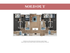 Modern floor plan showcasing 4 spacious bedrooms, 2 bathrooms, open-concept living room, and kitchen with island, ideal layout for comfort and functionality.