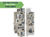 Chic apartment floor plan with three spacious bedrooms, modern kitchen, open living/dining area, and inviting porch. Ideal for comfortable living starting at $799/month.