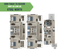 Charming apartment floor plan featuring three spacious bedrooms, two modern baths, and an inviting living/dining area with patio access. Secure this comfortable space for as low as $799/month.