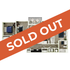 Modern 3D floor plan showcasing two-bedroom, two-bathroom layout with inviting open-concept living space, stylish furnishings, and private balcony. SOLD OUT.