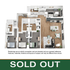Modern 3D apartment floor plan showcasing 3 spacious bedrooms, open living and dining area, and an elegant kitchen. Sold out luxury layout with stylish finishes and ample natural light.