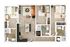 Spacious and modern 3-bedroom apartment floor plan with open-concept living and dining area, stylish kitchen, and two rejuvenating bathrooms.