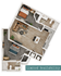Chic 3D floor plan showcasing 2 stylish bedrooms, modern open-concept living area, and sleek kitchen. Limited availability.