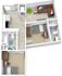 Contemporary apartment floor plan showcasing 2 bedrooms, cozy living room, sleek kitchen, and modern bathroom with thoughtful layout.