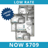 Contemporary 3D floor plan with 3 bedrooms, modern kitchen, and cozy living area, offered at a low rate of $709 for a limited time.