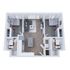 Chic 2-bedroom apartment with an open-plan living area, modern kitchen, and two bathrooms, offering a cozy and stylish layout.