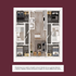 Contemporary 3-bedroom apartment floor plan featuring a spacious open living area, modern kitchen with island, and two elegant bathrooms.