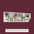 Chic 3D floor plan showcasing 3 bedrooms, a modern kitchen, and a cozy living area.