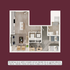 Elegant 2D floor plan featuring a cozy 2-bedroom layout, open-concept living area with kitchen, and modern bathroom design.