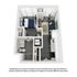 Modern 3D floor plan showcasing a cozy one-bedroom apartment with an open living area, sleek kitchen, and stylish bathroom. Ideal urban living space with convenient in-unit laundry.