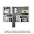 Modern floor plan showcasing 2 bedrooms, sleek kitchen with island, cozy living room, and contemporary bathrooms.